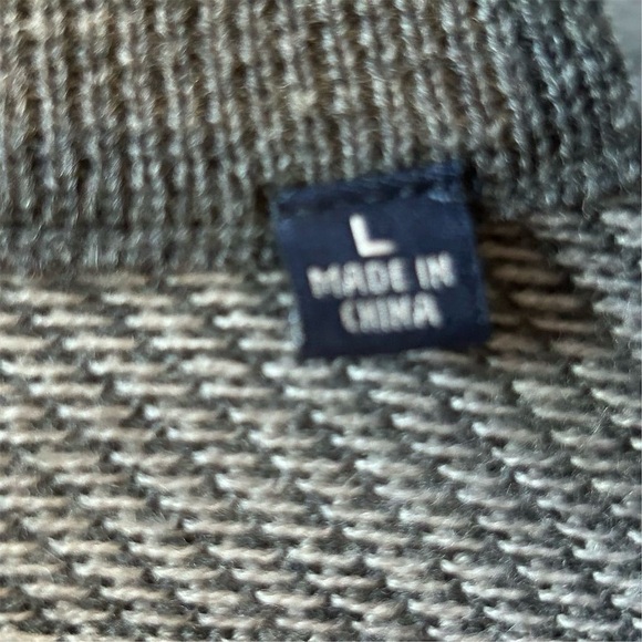 Toscano Men's Gray Wool Blend Quarter-Zip Pullover Sweater Size L Casual Knit - Picture 7 of 12